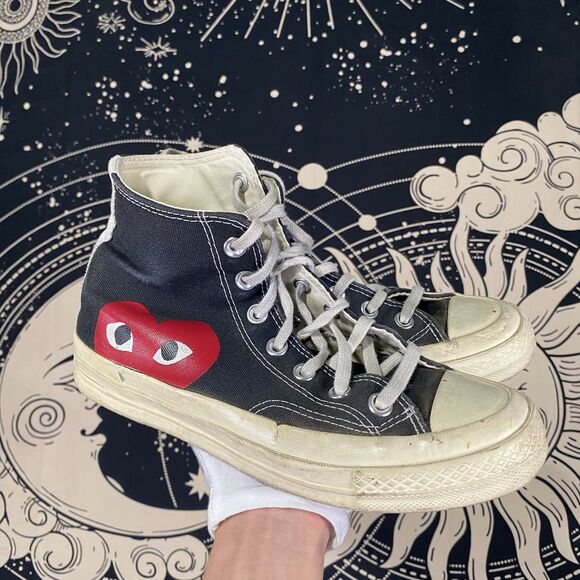 Converse Shoes - CDG Converse Womens 7 High Top Black Streetwear Y2K Casual Preppy